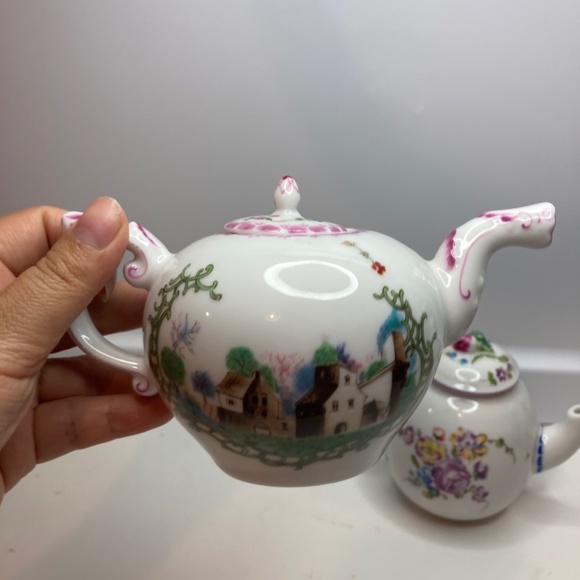 Victoria & Albert Museum Teapot Mennecy ,hochst 1985 Franklin Mint Fine Porcelai - Picture 2 of 13